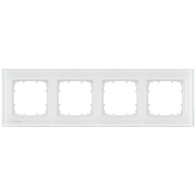 Siemens four-way frame in white plastic for connecting four switch or socket elements in a sleek design.