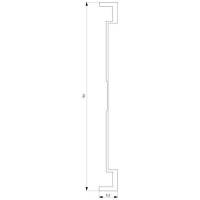 Technical drawing of an L-profile with a width of 8.2 units.