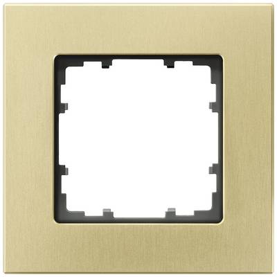 A square, gold-coloured switch surround with an empty centre, suitable for light switches or sockets.