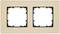 Double socket cover plate in beige, suitable for two plug sockets. Minimalist design with no visible screws.