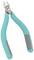Pliers with turquoise handles and metallic cutting edges, with the brand name 'Weller' embossed on the cutting edges.