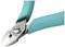 Blue-handled pliers designed for precise cutting of fine wires or components. Metal tool.