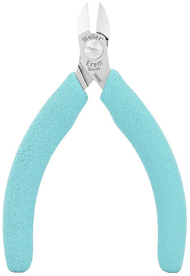 A pair of pliers with blue handles and silver blades, suitable for cutting wires or delicate craftwork.