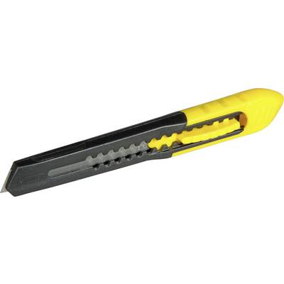 A yellow and black utility knife with a retractable blade, suitable for various cutting tasks.