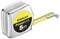 Stanley PowerLock tape measure, 5 metres long, with silver casing and yellow label, measurement scale extended.