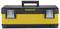 Yellow and black tool box with the 'STANLEY' logo on the front, two metal locks and a carry handle on top.