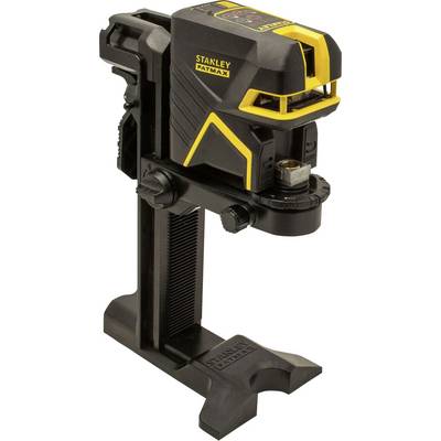 A black and yellow cross-line laser on a tripod, used for precise alignment and levelling in construction projects.