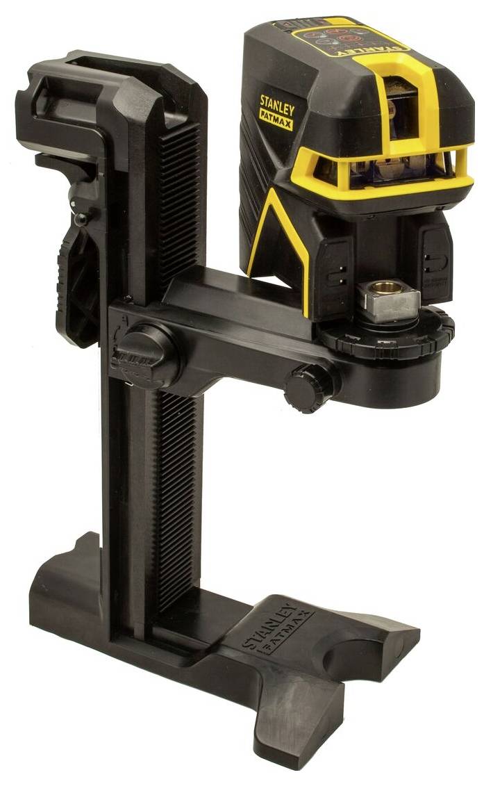 A yellow and black laser device for precise alignment and levelling, with a robust stand for stability during construction projects.
