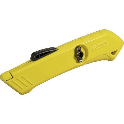 Yellow carpet knife with a black slider on the top surface.