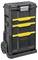 Toolbox on wheels with three yellow drawers. Robust and mobile, ideal for tools and accessories.