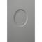 Grey surface with an oval, vertically centred cut or shadow.
