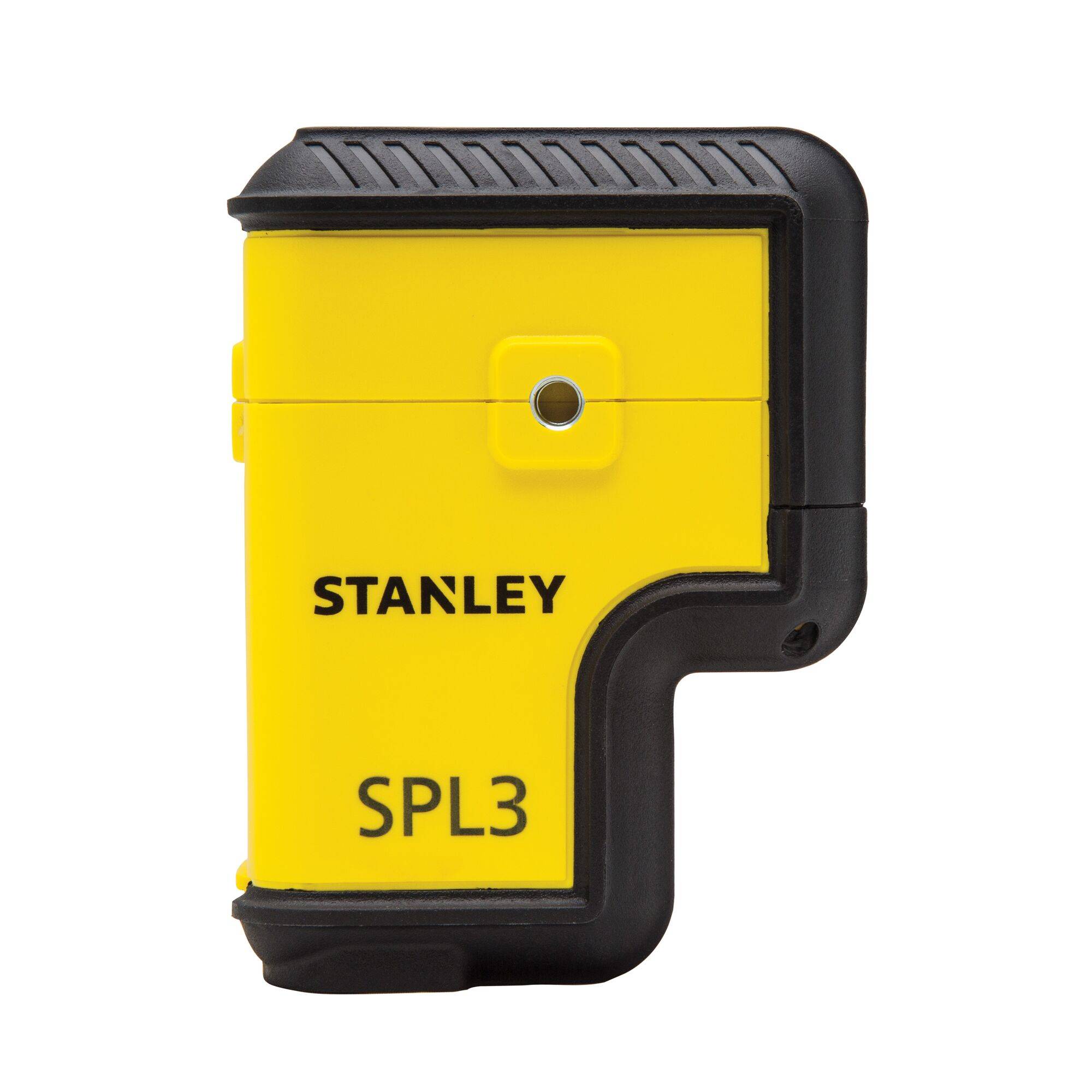 'Yellow and black tool with the inscription "STANLEY" and "SPL3", possibly a laser or measuring device.'