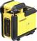 A yellow Stanley laser level with black handles and edges. It is used for precise alignment.