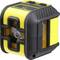 Black and yellow laser spirit level with viewing window for precise measurement and levelling of surfaces.