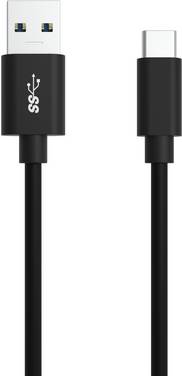 Ansmann USB cable USB 3.2 1st Gen USB-A plug, USB-C® plug 2.00 m Black Aluminium connector, TPE coating, Duplex use connector 1700-0081