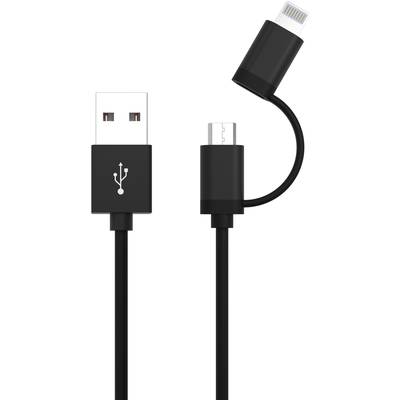 Ansmann Apple iPad/iPhone/iPod, Cell phone, Laptop Charging cable [1x USB 2.0 connector A - 1x Micro USB plug, Apple Doc
