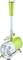 A green and white pond pump with a long outlet pipe, suitable for water circulation in garden ponds or aquariums.