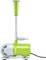 Electric pond pump in green and white with vertical pipe and power cable, suitable for circulation or fountain systems.