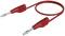 A red measuring cable with banana plugs at both ends, used for electrical connections and measurements.