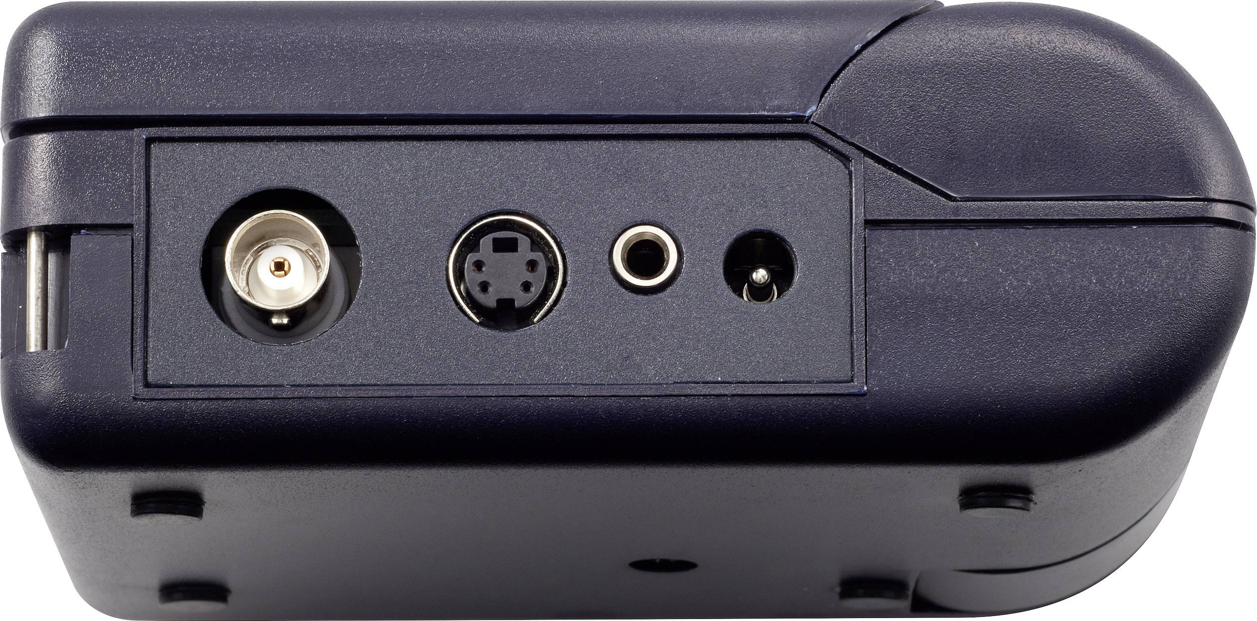 'Back of an electronic device with three connection sockets: coaxial, S-Video, and audio socket.'