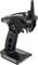 Black remote control with steering wheel and antenna, marked with 'GT6 EVO'. Designed for controlling RC vehicles.