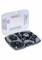 A Bosch open tool case with multiple grinding discs and attachments, organised in different compartments for easy removal.