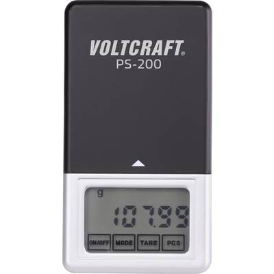 Digital precision scale with display showing '107.99 g'. At the top is the brand name 'Voltcraft PS-200'.
