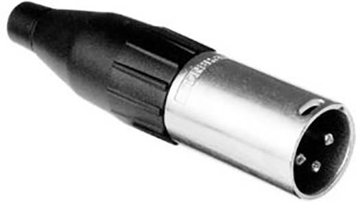 A three-pin XLR plug, commonly used in audio technology for microphones and other audio connections.