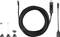 A black USB endoscope cable with a camera and three interchangeable tip attachments, suitable for inspections.