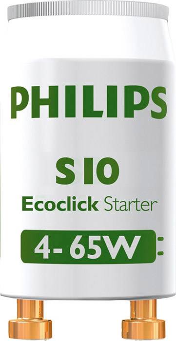 10 Piece Phillips S10 Ecoclick Starters for Fluorescent Tubes 4-65 Watt 