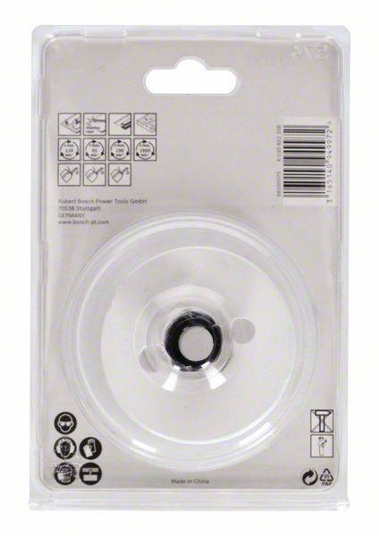 Packaging for a Bosch Power Tools accessory with product specifications and barcode on the reverse side. Primarily for DIY use.