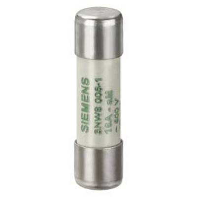 A Siemens fuse, model 3NW8 005-1, 16 A, 690 V, with metal caps at both ends.