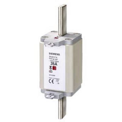 Siemens NH fuse insert, 35A, with metal contacts and plastic housing, used in electrical switching systems.