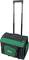 A black and green tool bag with an extendable handle, suitable for the practical transportation of tools and accessories.
