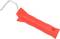 A red plastic handle with a short, curved metal hook. The hook is suitable for removing or moving small objects.