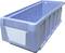 Large blue plastic storage box with label area on the side, suitable for storing or organising items.