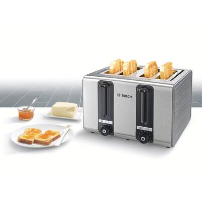 Bosch Haushalt TAT7S45 Toaster 4 burners, Toasting function Grey, Black