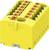 Yellow electrical plug module with multiple connection terminals. Suitable for cable connections in control panels.