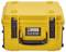 Yellow, robust suitcase with a black handle and locks. On the front side, the logo of the company 'Chauvin Arnoux' and the model number 'C.A 8436' are visible.