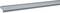 A grey metal profile with narrow edges, possibly used for construction or assembly purposes.