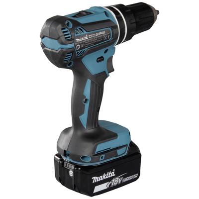 A cordless battery-powered screwdriver with a blue-black casing, printed with '18V Lithium-ion'.
