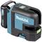 A blue and black Makita cross-line laser with battery. Model number: SK105GD. Used for precise levelling and alignment.