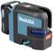A blue and black Makita line laser SK106D, compact design, with controls on top, suitable for precise levelling.