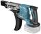 A Makita electric magazine screwdriver in blue and black, with an ergonomically shaped handle and visible battery compartment.