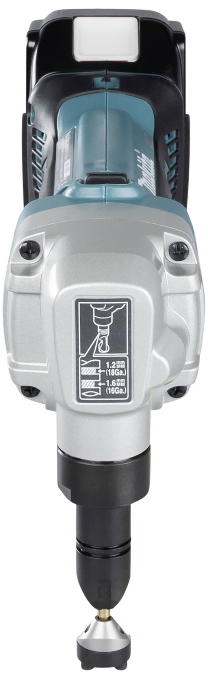 A cordless blue and silver drill driver with logo and specifications on the front.