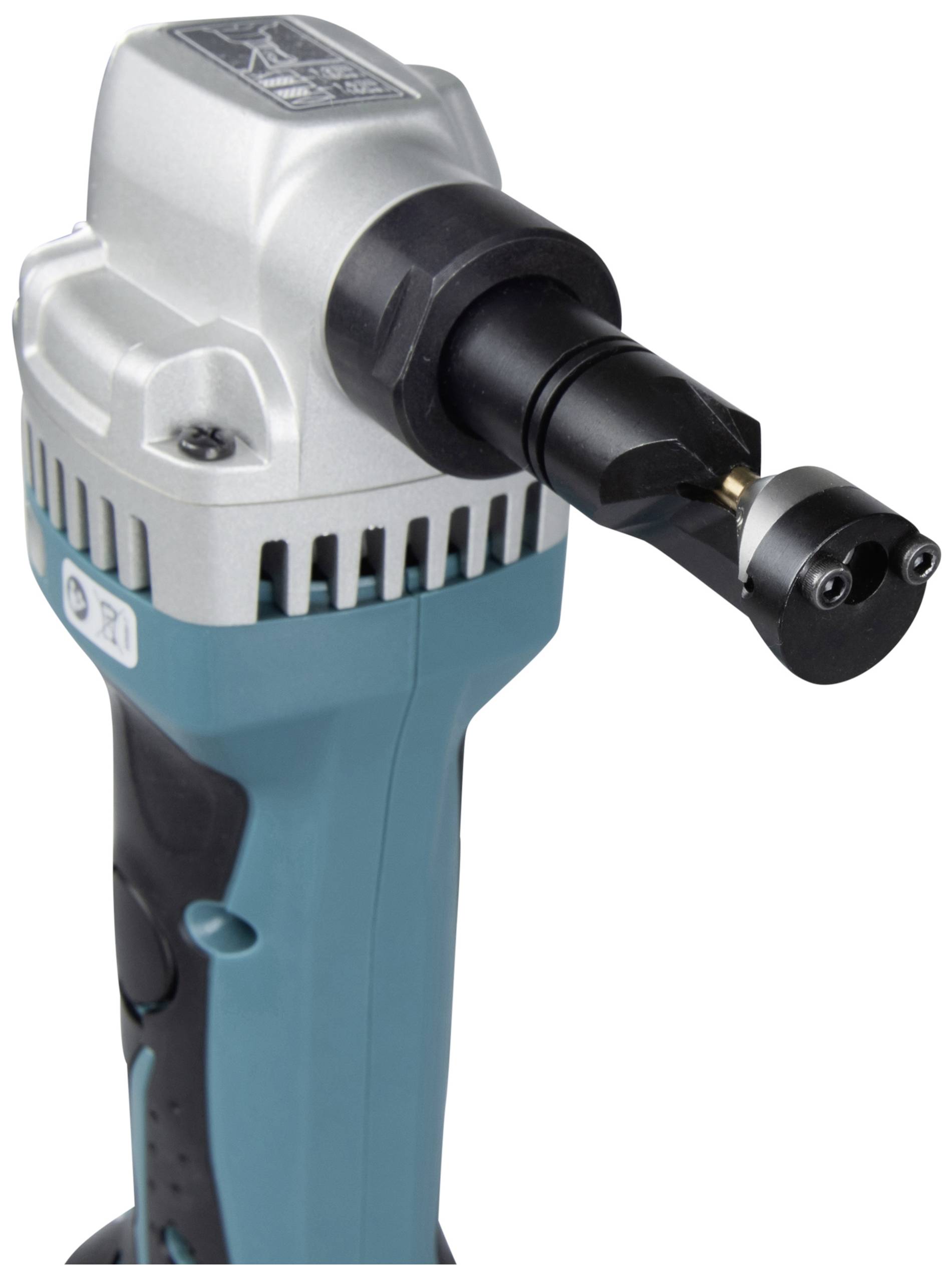 An electric tool with a spiral-shaped cutting attachment, suitable for precise milling or cutting in materials.