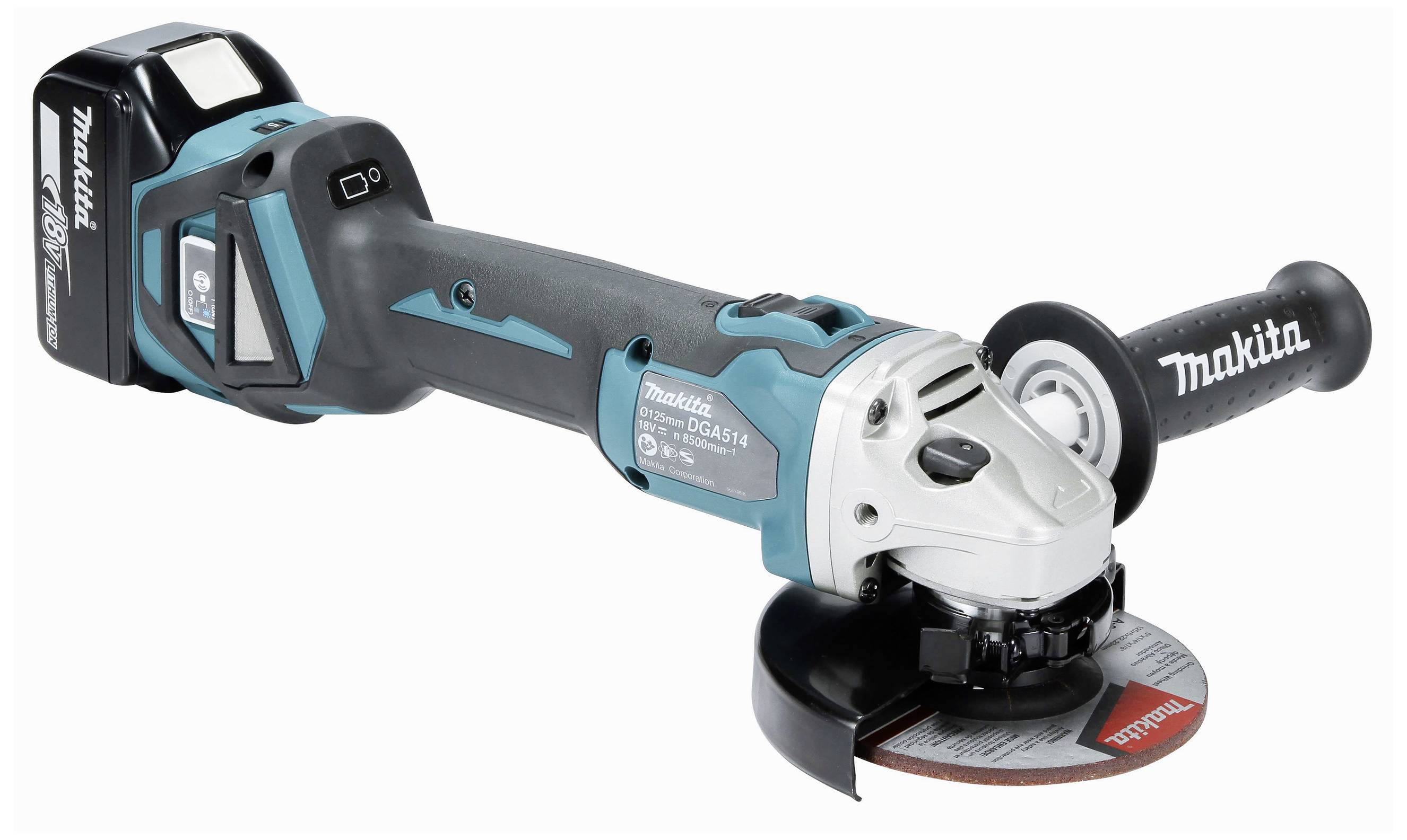 Makita DGA514ZJU1 DGA514ZJU1 Cordless angle grinder 125 mm incl. case, incl. accessories, w/o battery 18 V-6
