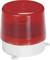 Red warning light with cylindrical shape and white base.