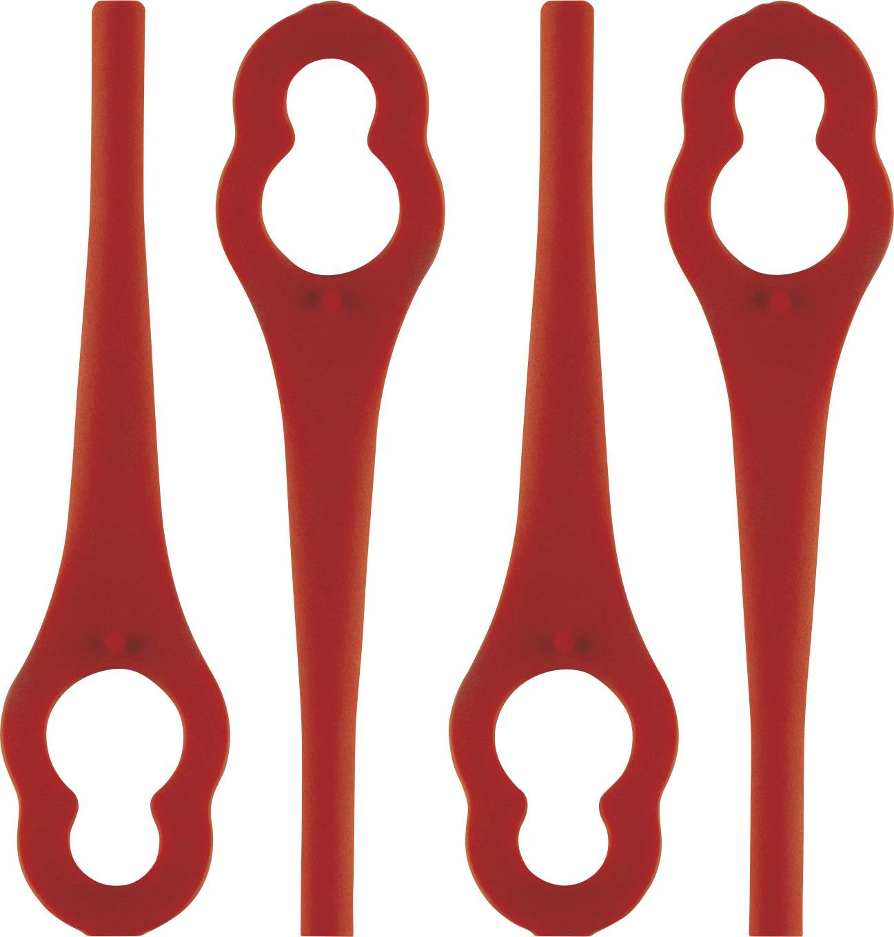 Red plastic caps with holes in various sizes, presumably for bottles or bags, on a white background.