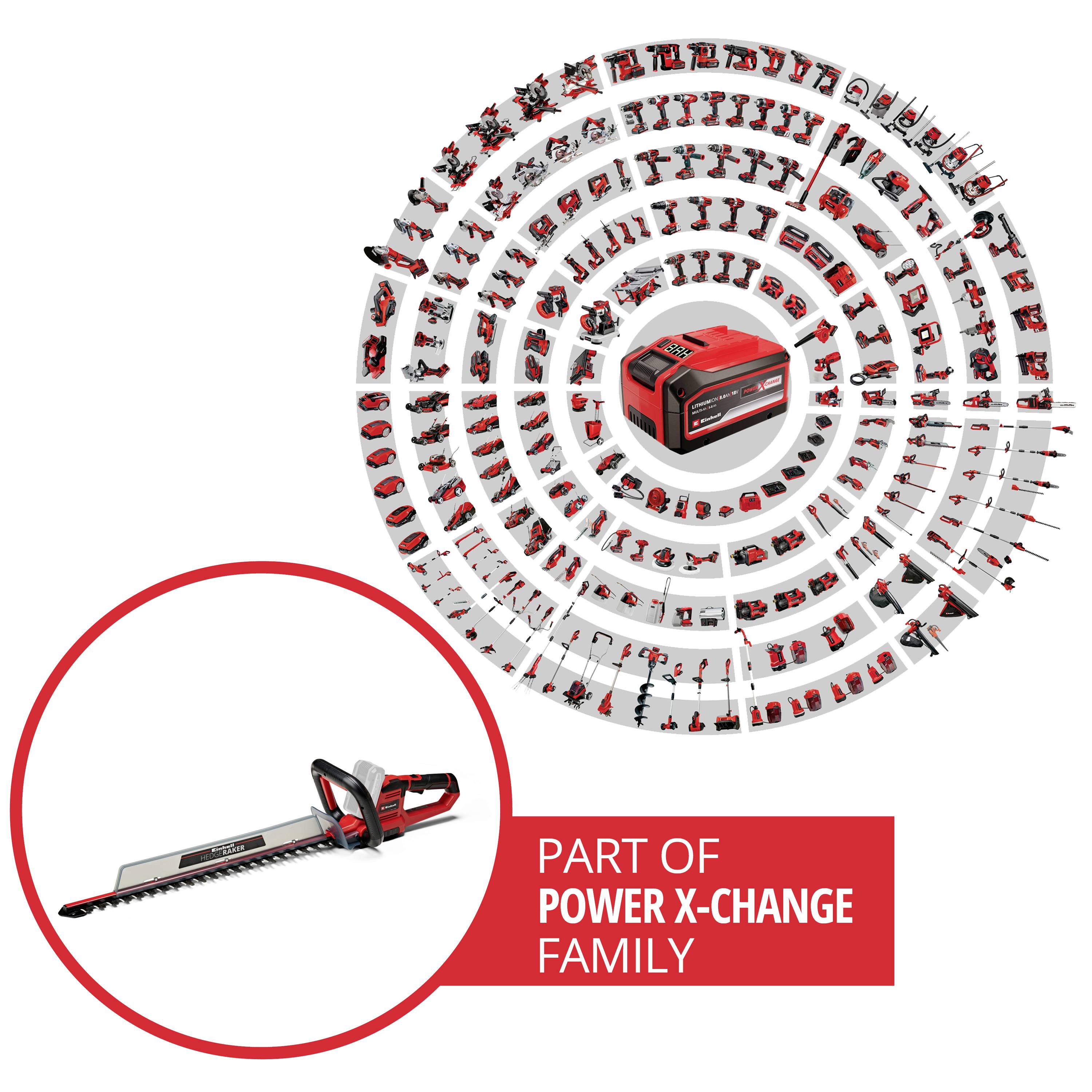 Einhell Power X-Change GE-CH 18/60 Li-Solo Rechargeable battery Hedge trimmer w/o charger, w/o battery 18 V Li-ion 670 m-3
